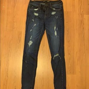 Express Denim Leggings Destroyed